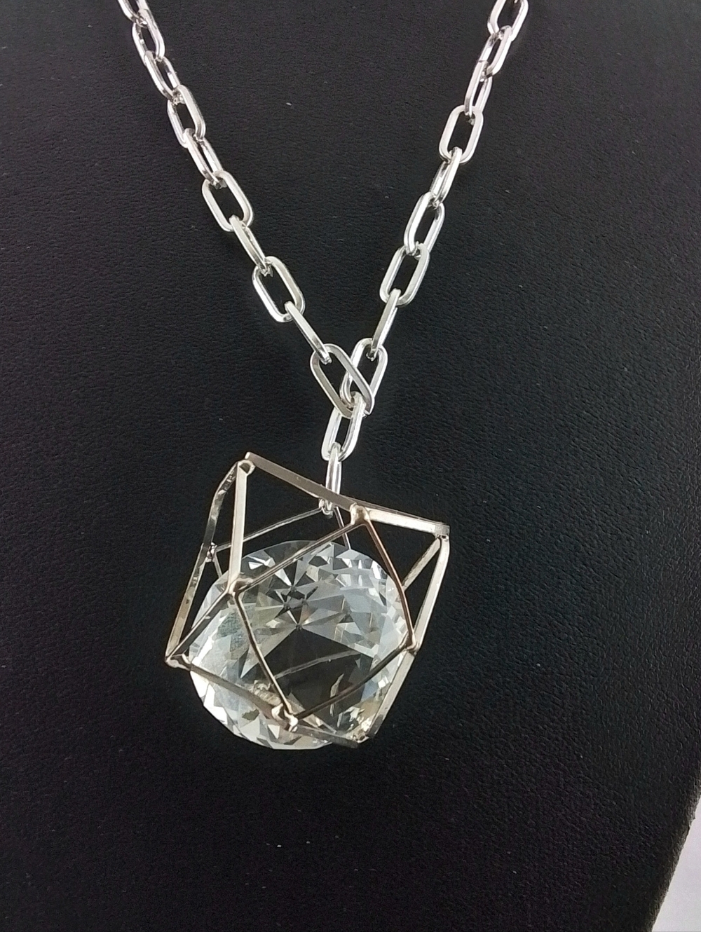 Large Fashion Geometric Crystal Pendant Necklace